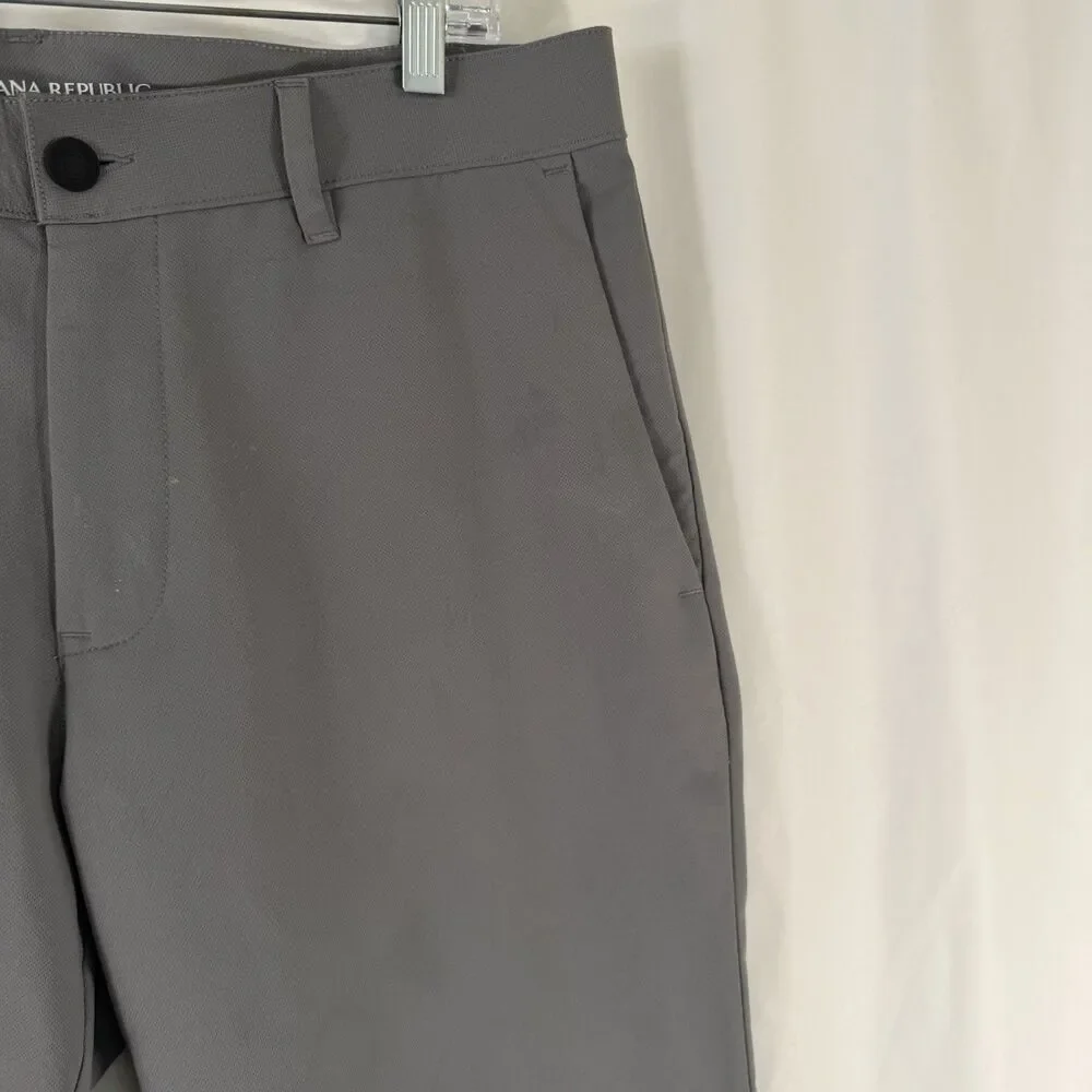 Banana Republic Tech Pants Men's 32x30 Grey Button Zip Slash Zip Pocket